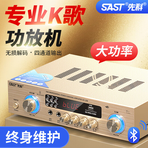 先科蓝牙功放机家用定阻定压大功率喇叭音响重低音hifi舞台音箱卡拉OK数字发烧家 300瓦2.0定阻立体声蓝牙功放