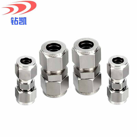 Zhuankai 304 stainless steel ferrule type straight-through intermediate joint, equal diameter, different diameter, large and small head joint, variable diameter straight-through pipe joint 8-8