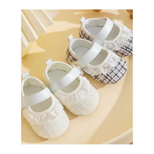 Midur printemps et automne 0-1 ans Baby princess chaussures 3-6-12 mois bébé fille xiaoxiangfeng en tissu respirant semelle chaussures pour tout-petits chaussures simples dorées (chaussure Huahua Xiaoxiangfeng) 11 longueur intérieure 10,5 cm (recommandée de 0-6 mois)