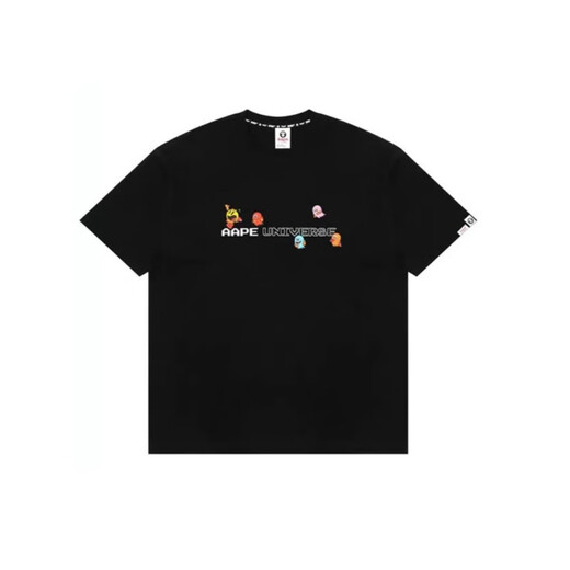 AAPE Hong Kong Trendy Brand Frühling und Sommer Ape Schönheitskunst Camouflage Pac-Man Print Loose Version Round Hals kurzärärmiges Paar T-Shirt 686 White XL Empfohlenes Gewicht 140-160 Jin [Jin entspricht 0,5 kg]