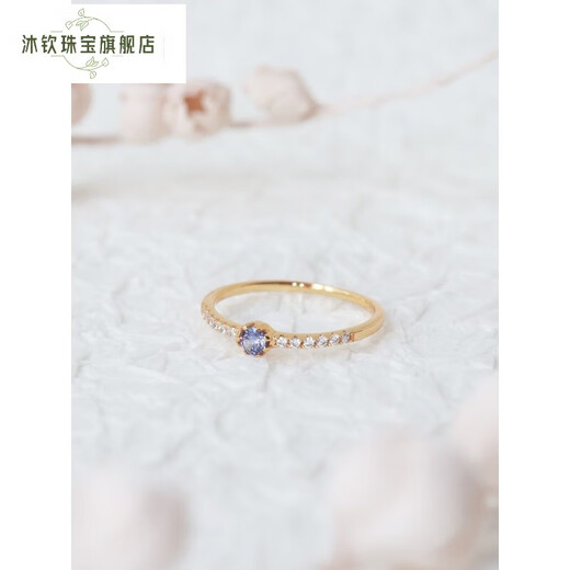 Muqin Freesia Japanese sweet, fresh and versatile fashionable lavender tanzanite zircon silver ring Hong Kong No. 10/