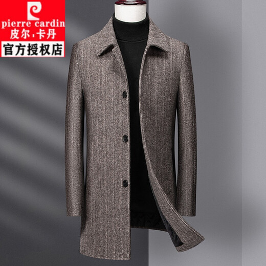 Pier Cardin Wolle Wolljacke Herren mit mittlerem Langen eingedicktes Wollmantel Feder- und Herbst mittleren Alters Daddel Grabenschicht Top 8201 Grau M 170