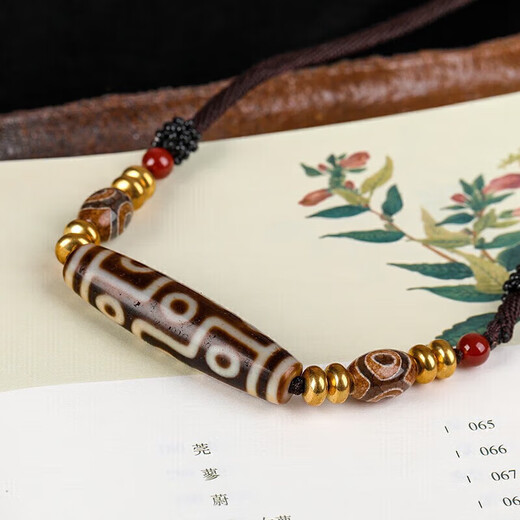 Yanyun jewelry boutique yellow nine-eye dzi bead necklace body pendant chalcedony agate pendant crystal agate jewelry for men and women