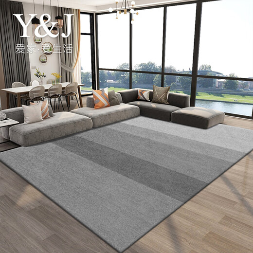 Runhuanian Living Room Carpet Light Luxury Sofa Coffee Table Blanket Bedroom Pure Gray Non-Slip Dirty Resistant Thickened No-Care Bedside Blanket Modern 3291 1 piece 200CM*300CM (thick short pile)