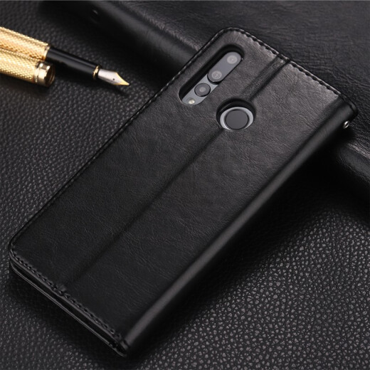 Understand the beauty of Huawei Enjoy 10plus mobile phone case, anti-fall STK Enjoy 10 mobile phone case ART-AL00 protective case 10e all-inclusive flip leather case for women and men [Enjoy 10plus] black - wallet model comes with tempered film