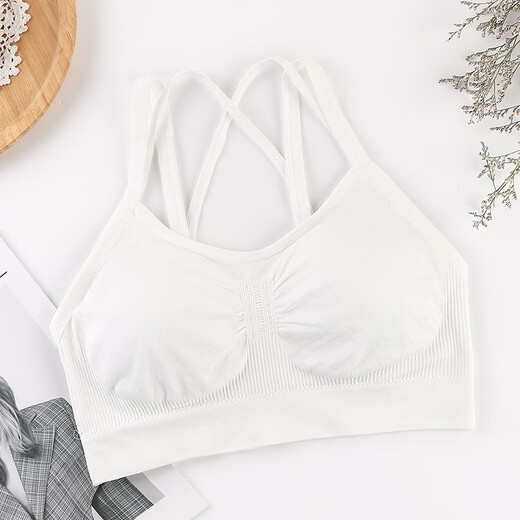 New Crosed Beautiful Rücken ohne Stahlringe sammeln Schlaf BH Sports Basis große Studentenunterwäsche für Frauen dünner Sommer weißer Kreuz BH für 100-120 Jin [Jin gleich 0,5 kg]