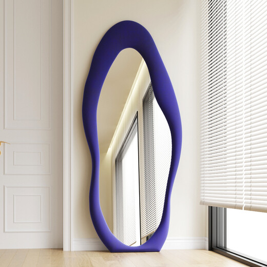 
Varma dressing mirror floor-standing modern simple wall-mounted home fitting mirror Internet celebrity special-shaped mirror bedroom wall-mounted full-length mirror light luxury pearl rice 175*70 floor-standing model