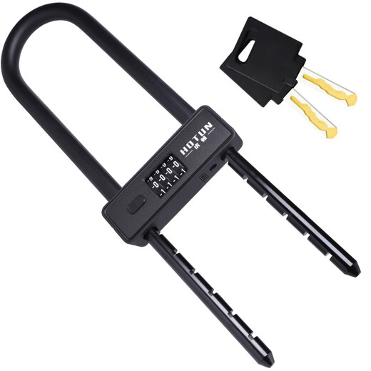 虎顿（HOTUN）玻璃门锁 密码锁 抗剪u形门锁双开办公室商铺门密码钥匙锁 701A