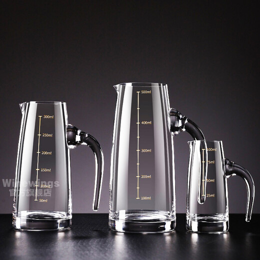 WINEWINGS wine dispenser, white wine household wine glass set, hotel tie glass, foreign wine, red wine divider, decanter with scale, white scale 300ml, 6 liang