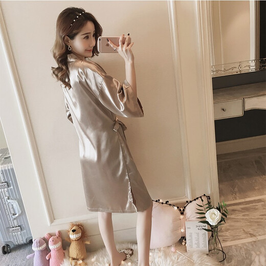 Slim Nachthemd für Frauen Sommer Yukata für Frauen Sommer Kimono für Frauen Pyjama ein Stück Bademantel Ice Seiden sexy Heimkleidung