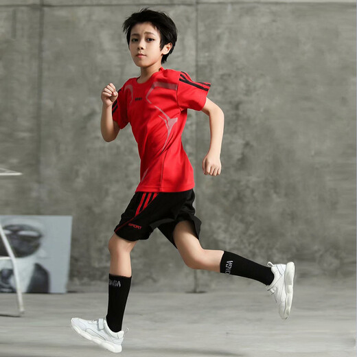 Kinderfußballuniformen, kurzärmelige Sportanzüge, Fitnesskleidung für Männer, Trikots der Grundschule, maßgeschneiderte Teamuniformen, Sommercamp-Trainingskleidung, Badminton-Uniformen, 902 Red, XS Code
