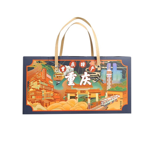 Baiwei Yu Chongqing Dragon Boat Festival Boat Box Gift Pack Pack Deluxe Edition Top Diez Gares de Regalos Culturales y creativos Souvenirs Chongqing Caja de regalo especializada 2575g [Light Luxury B Style]