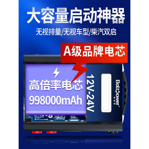 
The new German car battery emergency start-up power supply 12v24v truck emergency fire with power bank tool 98.98 million giant auto repair version 12V24V universal