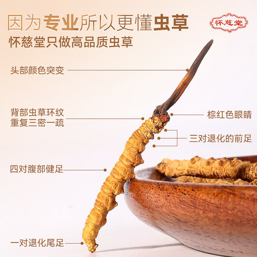 
Huaici Tang Cordyceps 4 pieces/g 10g gift box New dried Cordyceps nourishing gift box for elders Mother's Day gift