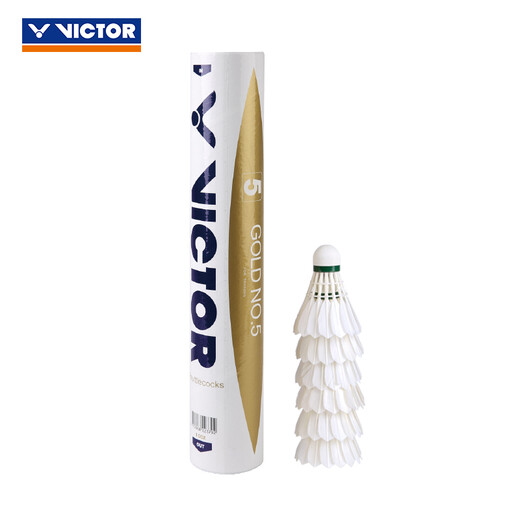威克多（VICTOR）黄金一号羽毛球12只装耐打稳定鸭毛 胜利金黄比赛用球俱乐部训练 77速 金黄5号 1筒