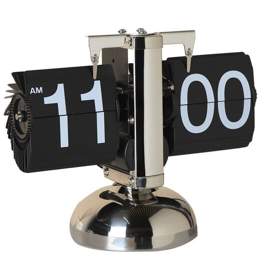 
MPPMCK creative automatic page turn clock retro European mechanical seat clock modern simple living room desktop ornament decoration table clock 1048 automatic page turn clock black 12-hour system 104 8-inch