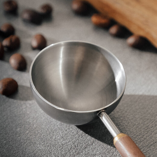 Bincoo walnut wood handle coffee spoon long handle coffee powder measuring spoon 304 stainless steel coffee bean special spoon
