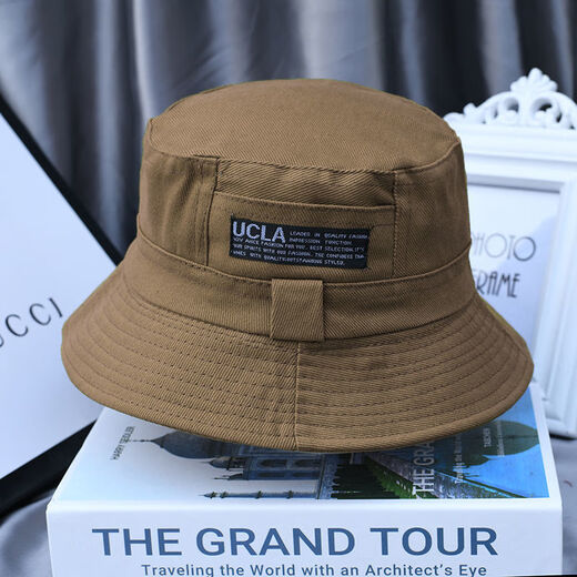 Ningchai Fisherman Chapeau Hat à hommes Spring and Summer Sun Sun Hat Travel Double face écran solaire pliant chapeau de soleil Hommes et femmes Basin Hat Toppers Light Khaki [Version améliorée] - UNE SANGLE (57-58) CM