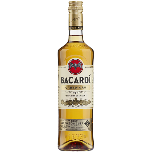 百加得（Bacardi）Bacardi朗姆酒 烘焙用提拉米苏烘焙酒  自由古巴基酒 750mL 1瓶 金朗姆