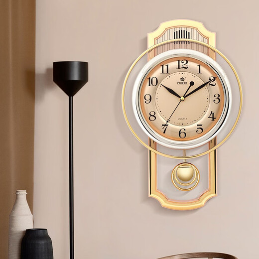 POWER Bawang Clock Living Room Creative Clock Octopus Music Time Report Wall Clock European-style Luxury Quartz Clock 6173 Gold-Programmed Music Time Report