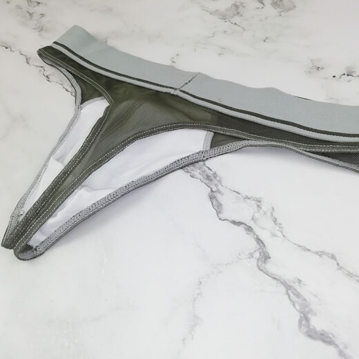 Please Confidential Shipping New Men's Mesh Thong Comfortable Sports One-piece No-Take-Off Transparent U M Orange