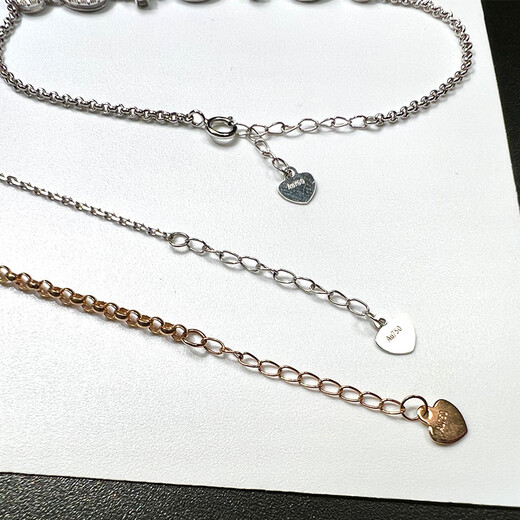 Fat Donglai's same style 18k gold necklace extension chain, adjustable chain tail extension chain, five-flower bracelet necklace, white l gold rose, small size - K yellow 3cm