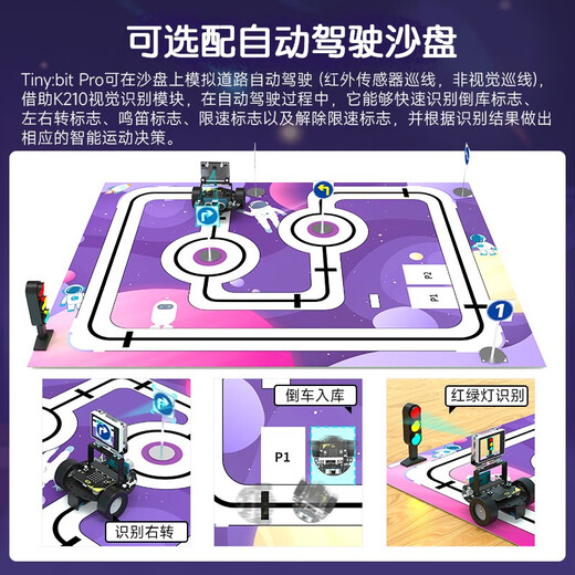 Yahboom Microbit Vision Car AI -Erkennung Unbemannter autonomes Fahrkit Python Programmierbares Roboter K210 Modul Automatisches Fahrkit (No Microbit)