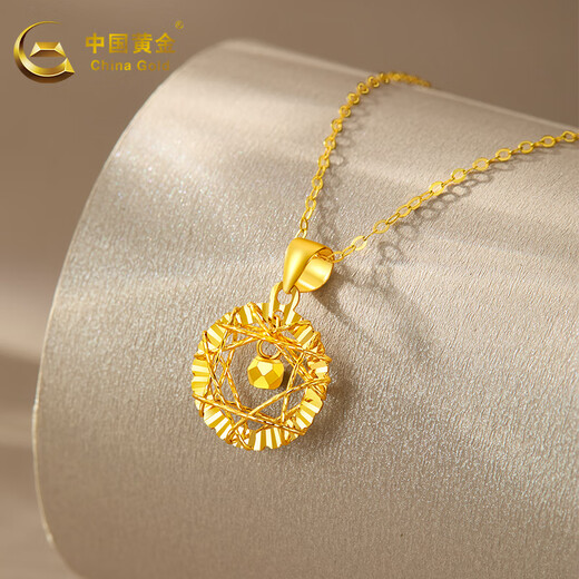 CHINA GOLD K gold necklace dream catcher Mobius chain clavicle chain for mother and wife birthday gift about 1g