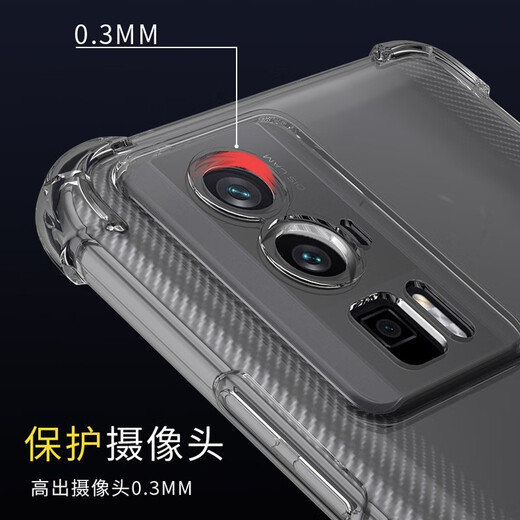 AOYAMIC suitable for Xiaomi Redmi K60 mobile phone case, transparent redmi k60pro protective cover, all-inclusive anti-fall airbag, ultra-thin silicone soft shell for men, Redmi K60 transparent white, anti-fall airbag, transparent soft shell, single shell