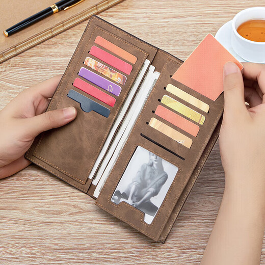 
MashaLanti casual men's wallet long wallet clutch multiple card card bag coin wallet men's Chinese Valentine's Day gift