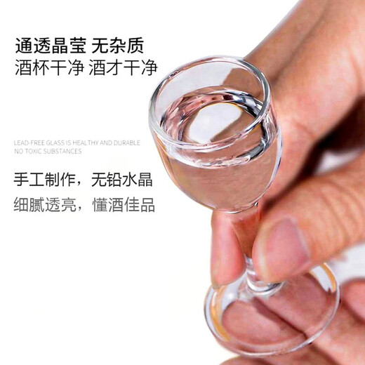 Katav white wine glass dispenser set lead-free crystal glass with graduated wine glass bullet cup Maotai cup spirit glass 2 pots 150ml + 10 cups 10ml