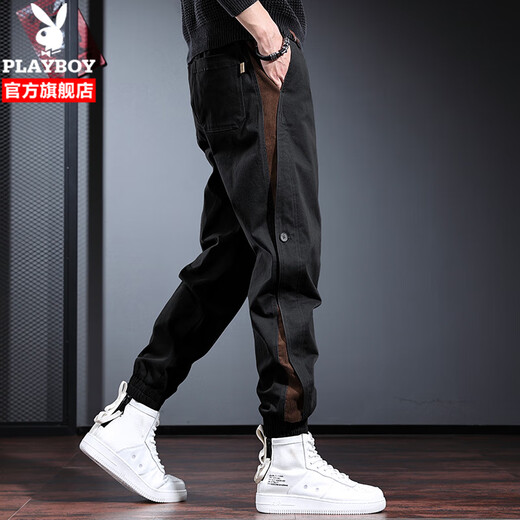 Playboy (Playboy) Casual Hosen Herrenhosen Frühling und Sommer Neue Style -Arbeit Ejakulationshose Männer lose trendige Herrenhosen Mode Harem Hose Gray Regular Style 2xl