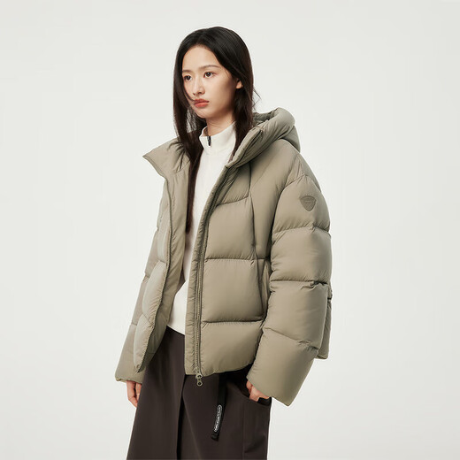 Tambor down jacket women's short hooded slim down jacket for small women 530360D pine brown 165