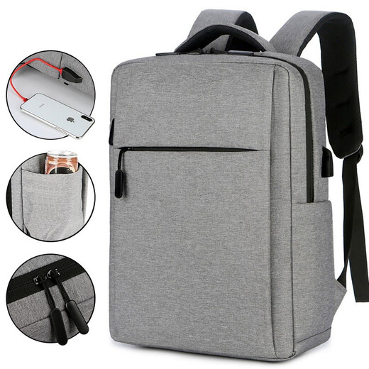 Double Star Computer Bag Men's Backpack 17.3-inch Gaming Laptop Backpack Junior High School College Students School Bag Business Black [Can be able to accommodate 17.3-inch]