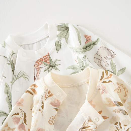 Tongtai (TONGTAI) newborn jumpsuit, baby clothes, baby clothes, four seasons children's home underwear, crawl suit, green 73cm