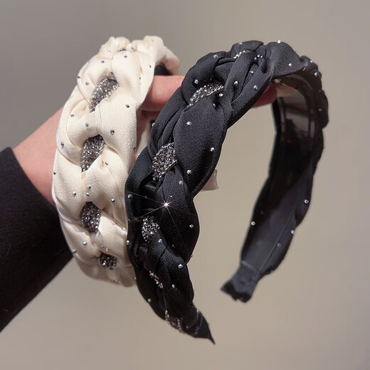 Jianla high-end exquisite high skull headband women's new headband with rhinestone temperament face wash hairpin headwear black A08-201