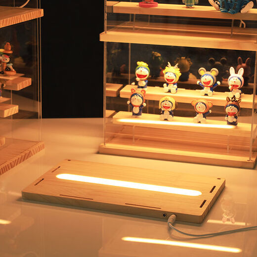 Blind box display stand acrylic bubble mart display box desktop with light dustproof storage hand cabinet display cabinet large 4 steps