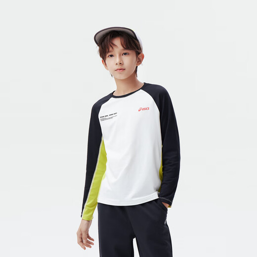 ASICS children's clothing 2024 autumn and winter new sports long-sleeved T-shirt moisture-absorbent and quick-drying round V-neck long-sleeved T-shirt 334241003076