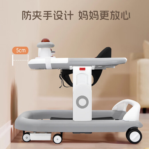Habik Walker O-leg Baby Multifunktions Handschusse Anti-Rolling-Baby kann das Auto zum Auto fahren oder schieben. Upgrade -Version - Rot [Musiktbox -Spielzeug + Essschild]