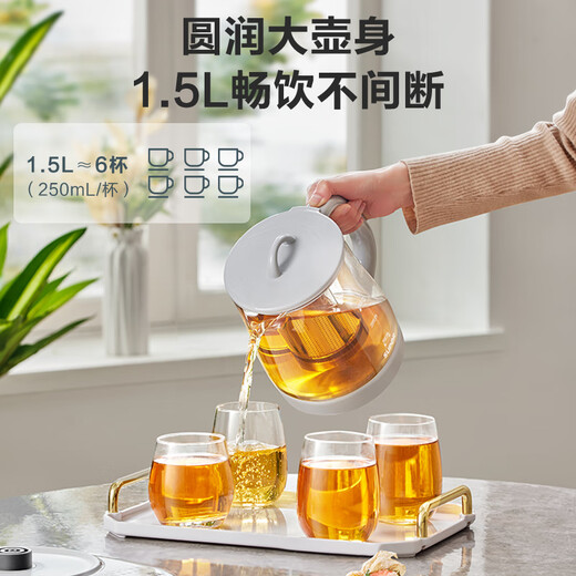 SUPOR health kettle, kettle, tea kettle, 1.5L constant temperature kettle, insulated and boiled water, all-in-one, glue-free, fully automatic, multi-functional stew kettle, office floral tea kettle, 316L stainless steel, free stainless steel filter + egg tray 1.5L