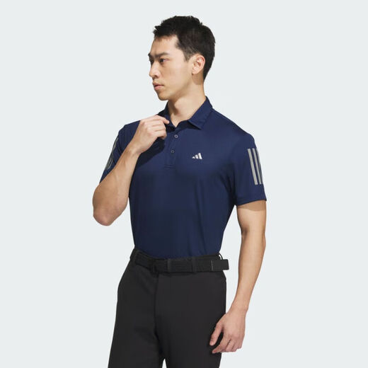 Adidas Ropa para hombres de manga corta 2025 Summer NUEVA Golf Sportswear Lapel Camiseta de polo transpirable Camiseta IN6630 Navy XL