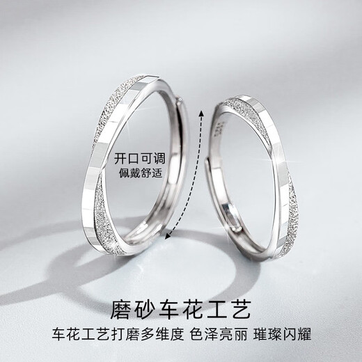 MZMZ Couple Platinum Ring PT950 Platinum Pair of Rings Requesting Engagement Ring Valentine's Day Birthday Gift for Girlfriend or Wife Light Luxury Style - Live Pair of Rings Local Warehouse/Next Day Delivery