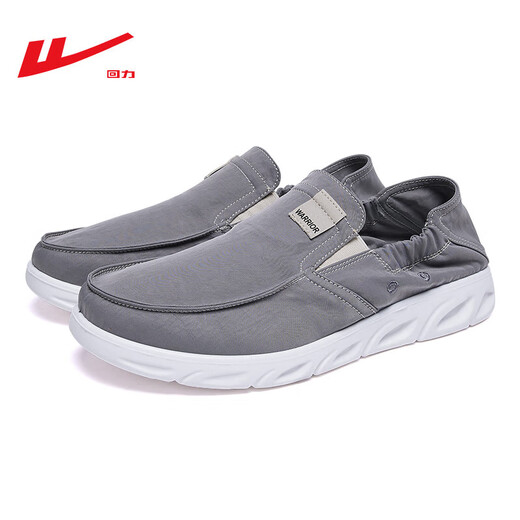 回力（Warrior）官方休闲鞋一脚蹬板鞋夏季男鞋舒适透气鞋子男 KGH0963 灰色 42