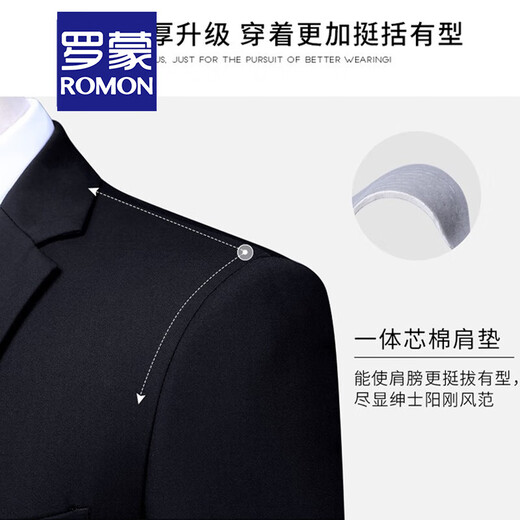 Luo Meng suit suit men's spring and autumn business casual small suit tailoring professional formal wear wedding groom wedding casual suit jacket two buttons navy + suit + trousers + shirt XL size (plus 8 gift packs)