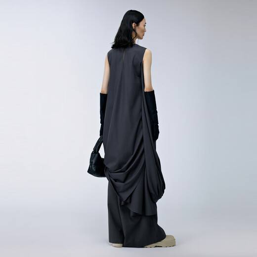 JNBY/江南布衣秋冬连衣裙女圆领无袖简约休闲通勤风气质优雅5N7G12590 046/铸铁灰 XL