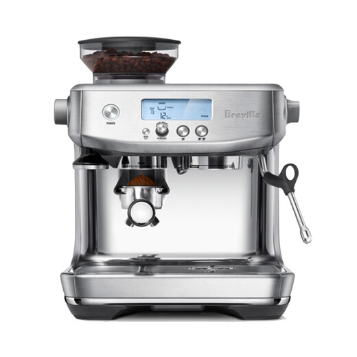 【8成新】铂富（Breville）BES878 半自动意式咖啡机 家用咖啡粉制作 多功能咖啡机 流光银 Brushed Stainless Steel