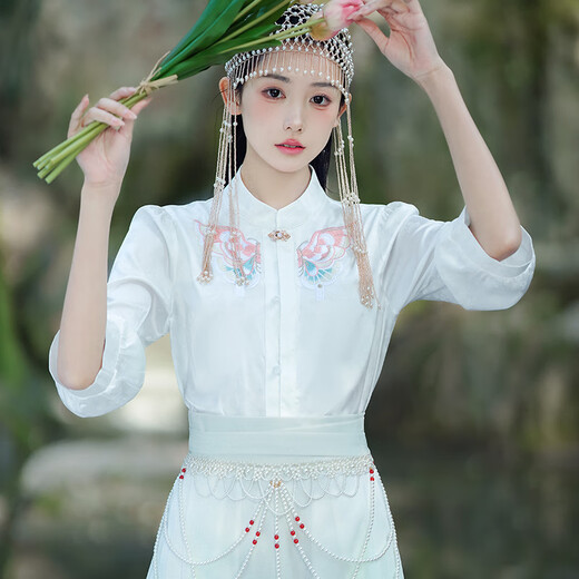FENGEYA香港潮牌马面裙全套2024夏季连衣裙女新款衣服女装夏天新中式裙子 2172白衣+2308马面裙+12187衬裙 M