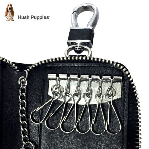 Hush Welpen echte Leder -Schlüsselbeutel für Männer und Frauen, modische Top -Layer -Kuhlatten -Schlüsselkette für große Kapazität Herrenschlüssel Tasche Taille hängen