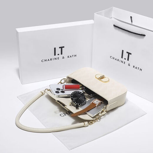 CHARINE&KATH women's peach pink French armpit bag women's niche versatile high-end summer chain crossbody shoulder bag off-white counter gift box