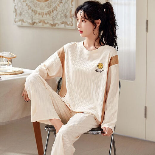 费迈博睡衣女春秋冬季长袖长裤宽松版时尚女士可外穿家居服秋天 9922 M  75-95斤